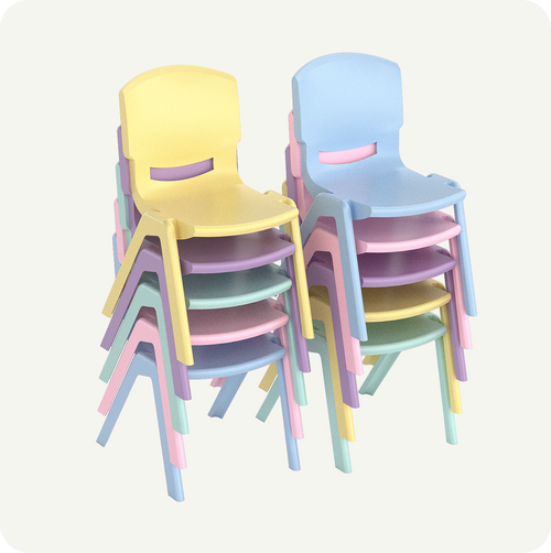 Pack 10 Sillas Infantiles Resistentes Colores Pastel