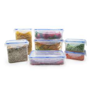 Set de 7 Herméticos Rectangulares – Apilables, Transparentes y Versátile