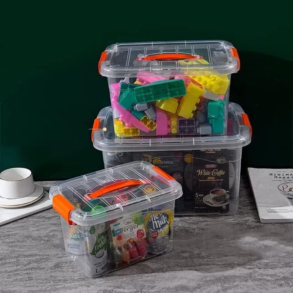 Set 3 Cajas Organizadoras DIMEX con Tapa y Broches | Tamaños Chica, Mediana y Grande | Plástico Transparente Resistente