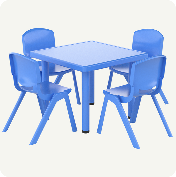 Mesa Cuadrada Infantil con 4 Sillas 60x60 cm