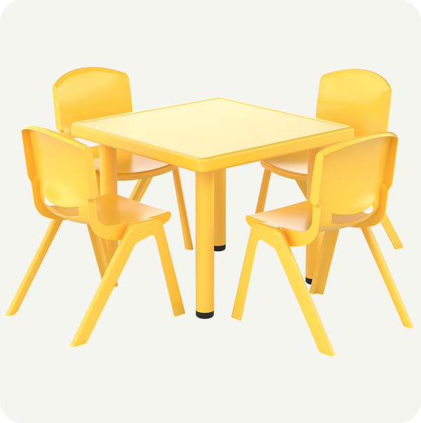 Mesa Cuadrada Infantil con 4 Sillas 60x60 cm