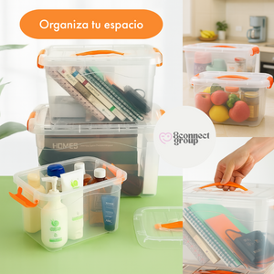 Set 3 Cajas Organizadoras DIMEX con Tapa y Broches | Tamaños Chica, Mediana y Grande | Plástico Transparente Resistente
