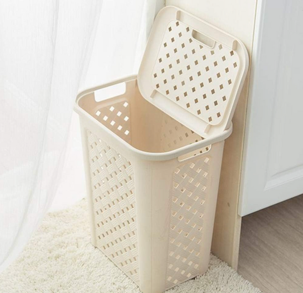 Cesto para Ropa Grande Valentino 40L – Plástico Resistente con Ventilación | Ideal para Hogar, Baño