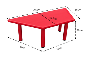Mesa Infantil Trapezoidal Modular Plástico Colores Primarios
