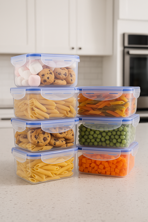 Set de 7 Herméticos Rectangulares – Apilables, Transparentes y Versátile