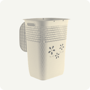 Cesto de Ropa Flor 44L – Diseño Ventilado y Gran Capacidad | Plástico Resistente para Hogar y Lavandería