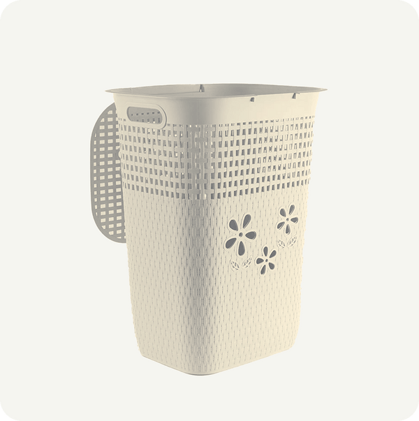 Cesto de Ropa Flor 44L – Diseño Ventilado y Gran Capacidad | Plástico Resistente para Hogar y Lavandería