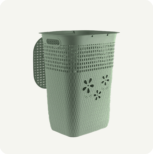 Cesto de Ropa Flor 44L – Diseño Ventilado y Gran Capacidad | Plástico Resistente para Hogar y Lavandería
