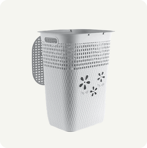 Cesto de Ropa Flor 44L – Diseño Ventilado y Gran Capacidad | Plástico Resistente para Hogar y Lavandería