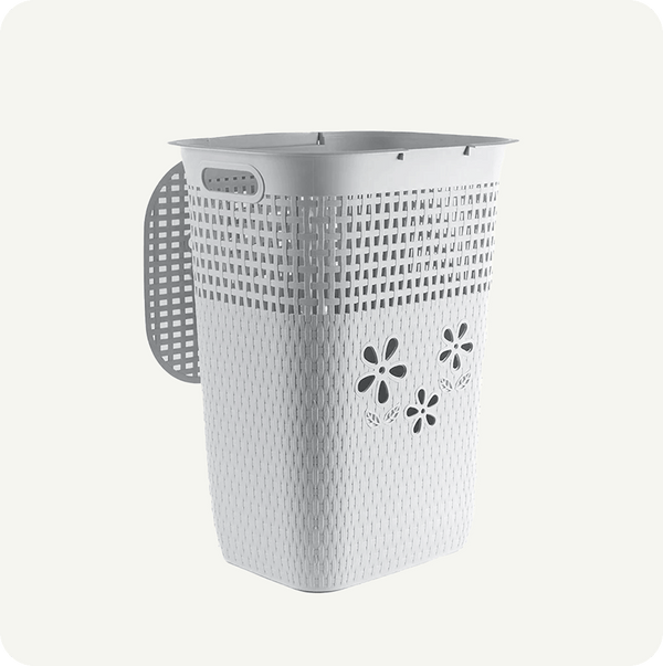 Cesto de Ropa Flor 44L – Diseño Ventilado y Gran Capacidad | Plástico Resistente para Hogar y Lavandería