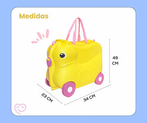 Maleta Infantil con Ruedas Patito 4 ruedas