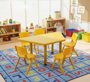 Mesa Infantil Trapezoidal Modular Plástico Colores Primarios