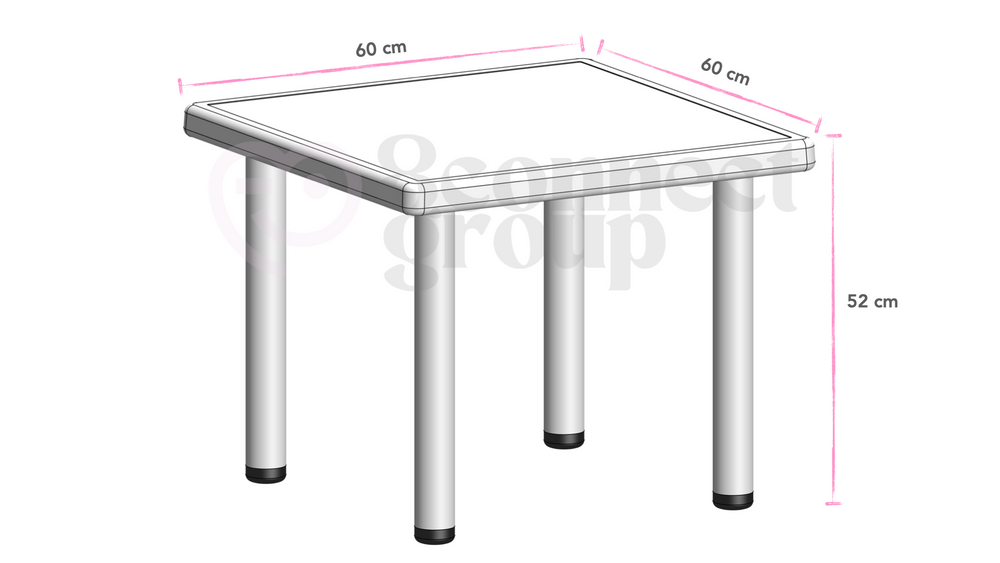Mesa Infantil Cuadrada 60x60 Ideal 4 sillas