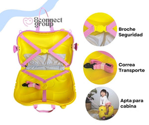 Maleta Infantil con Ruedas Patito 4 ruedas