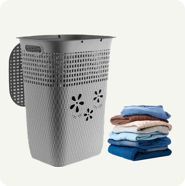 Cesto de Ropa Flor 44L – Diseño Ventilado y Gran Capacidad | Plástico Resistente para Hogar y Lavandería