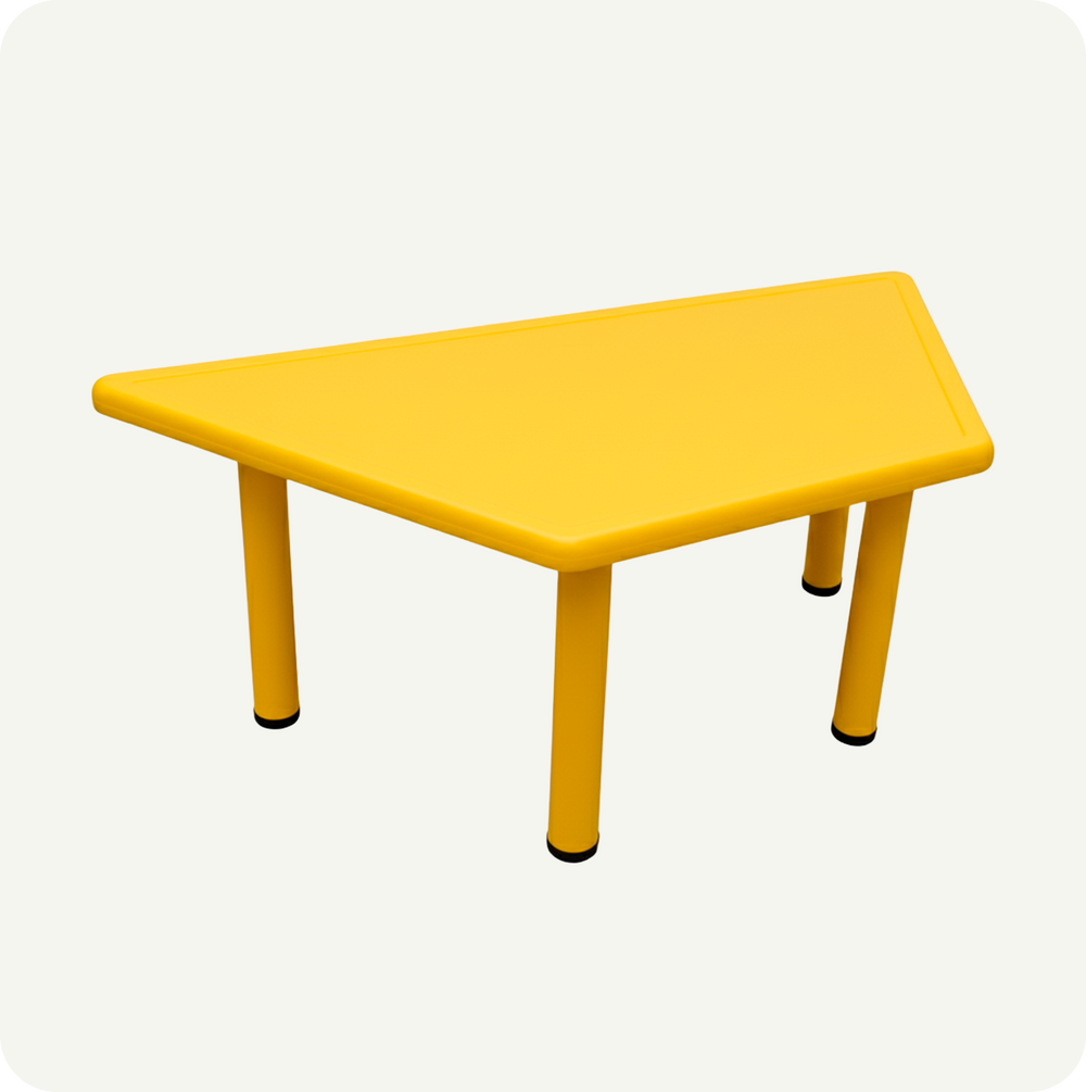 Mesa Infantil Trapezoidal Modular Plástico Colores Primarios