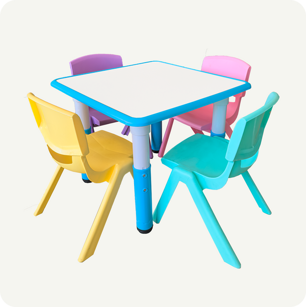 Mesa Infantil Didáctica con Pizarrón y 4 Sillas – Dibuja, Aprende y Juega | Fabricante Directo