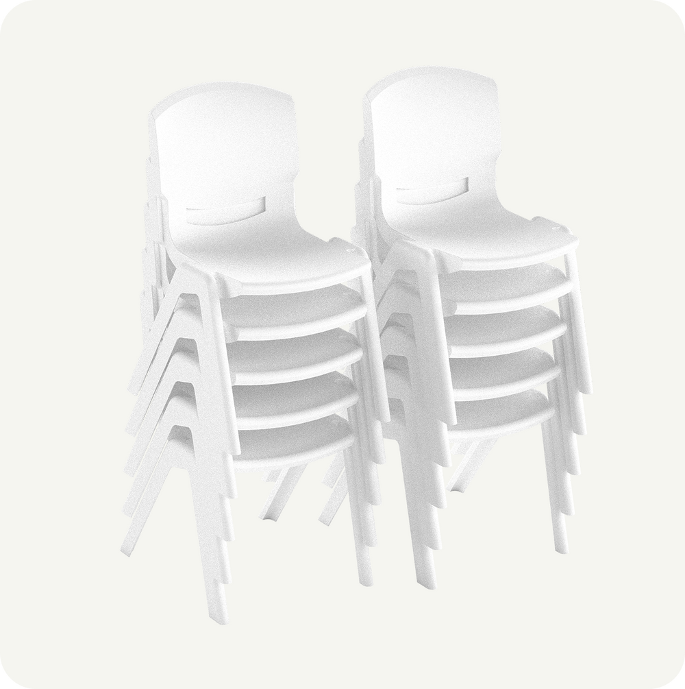 Pack 10 Sillas Infantiles Resistentes Blanco