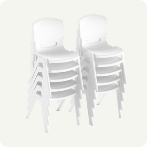 Pack 10 Sillas Infantiles Resistentes Blanco