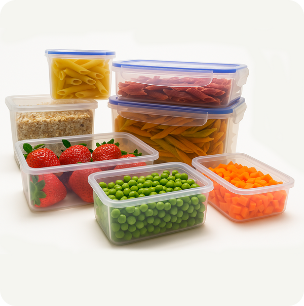 Set de 7 Herméticos Rectangulares – Apilables, Transparentes y Versátile