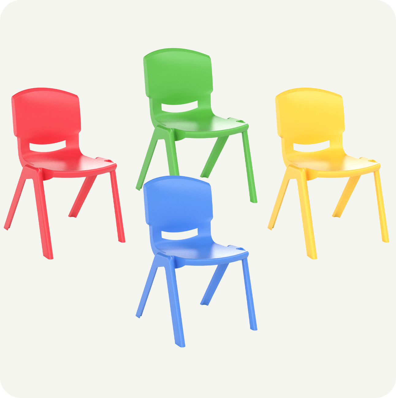 Pack 4 sillas Infantiles de plástico Colores
