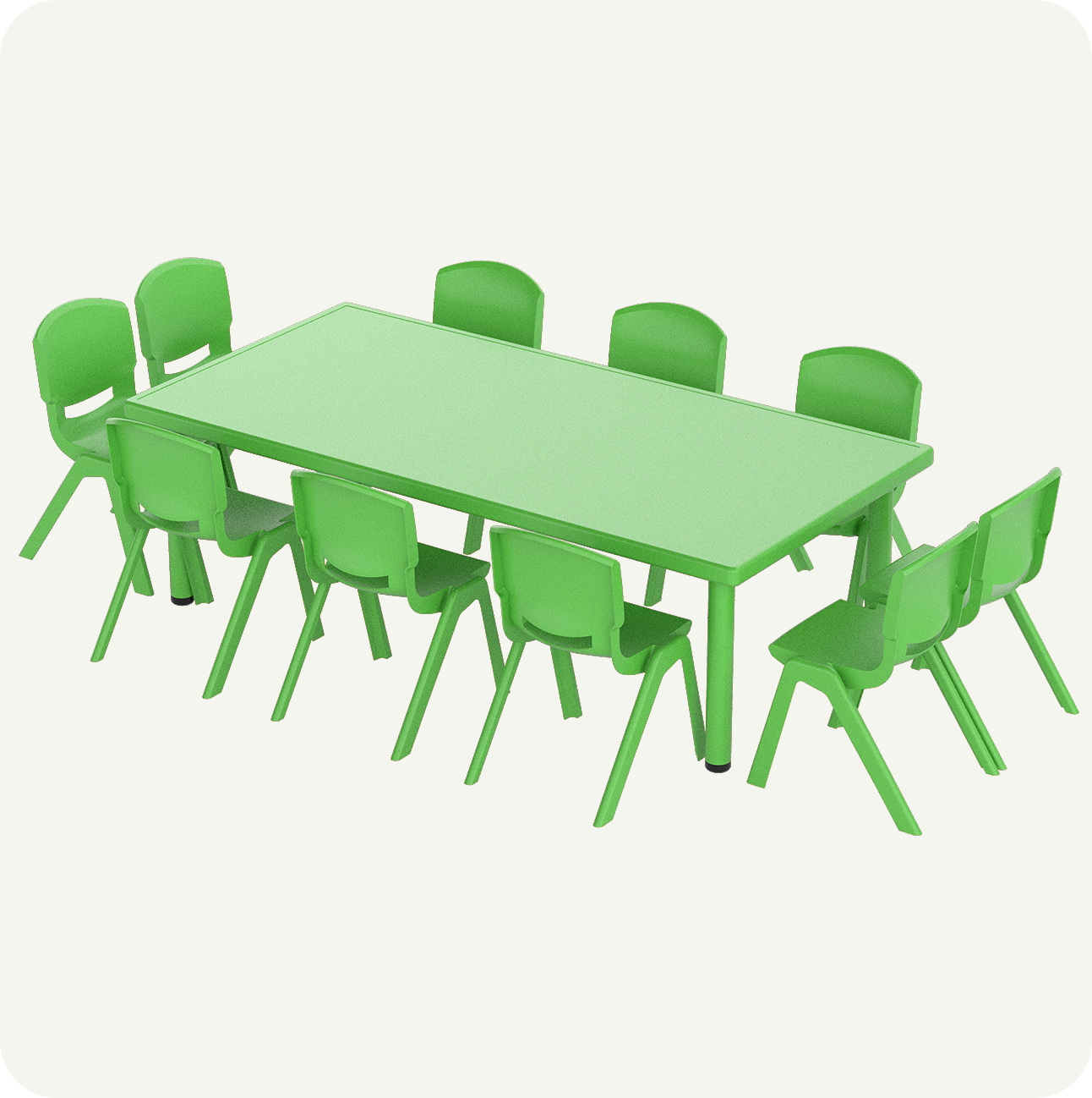 Mesa Infantil Rectangular con 10 Sillas  152x76 cm