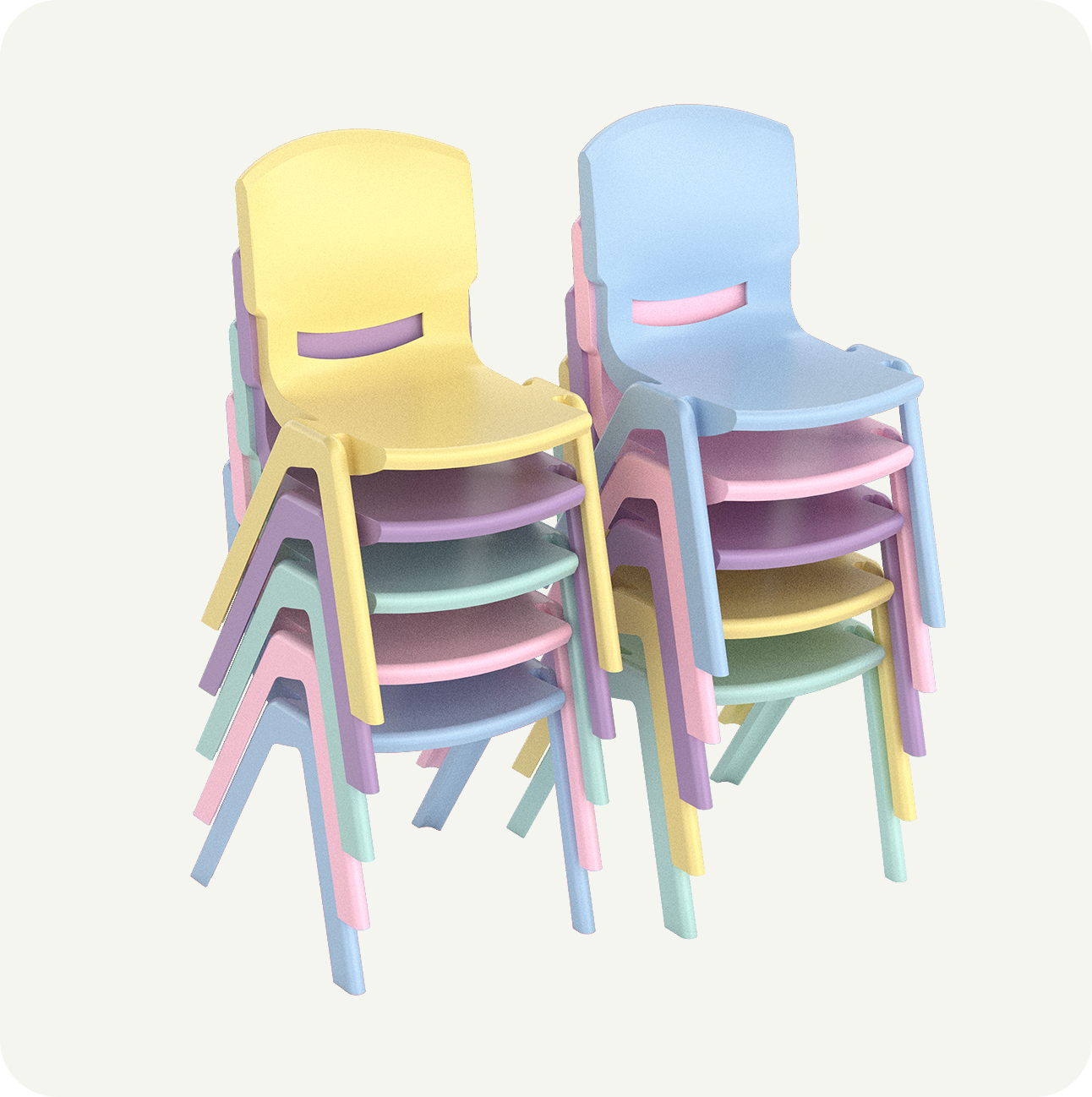 Pack 10 Sillas Infantiles Resistentes Colores Pastel