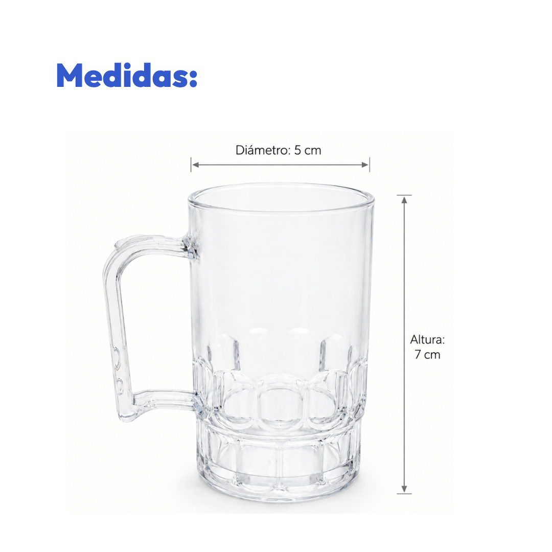Tarritos Mini Cerveza Transparentes – Pack 24 / 50 Piezas
