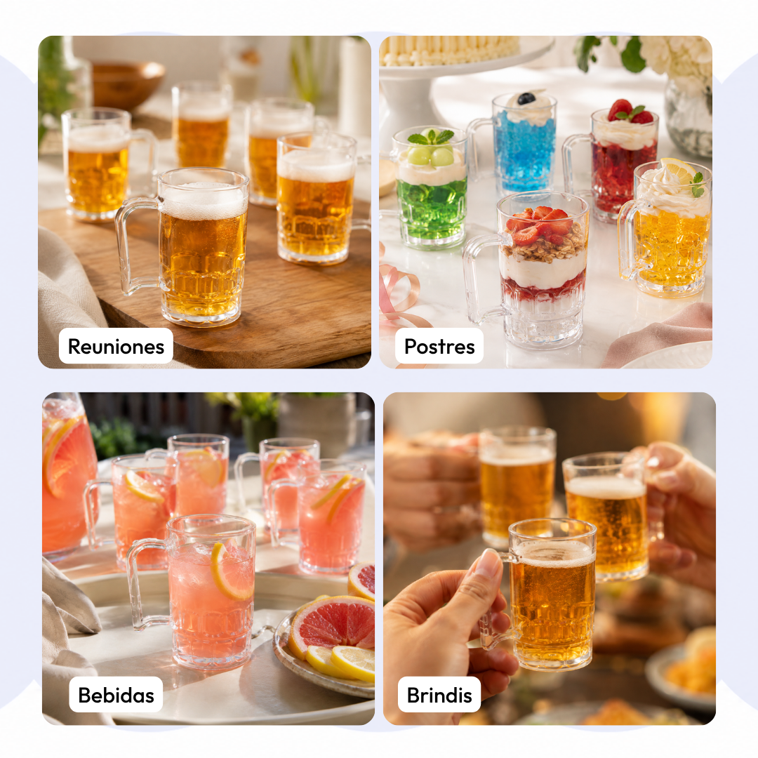 Tarritos Mini Cerveza Transparentes – Pack 24 / 50 Piezas
