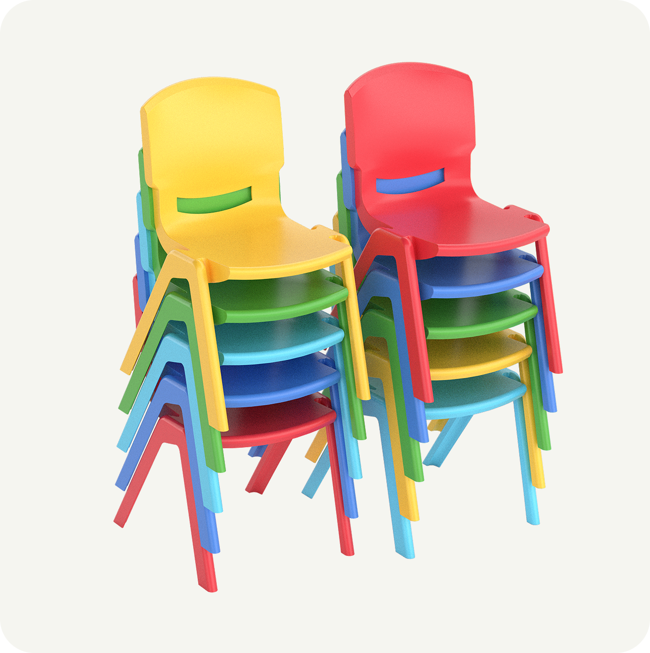 Pack 10 Sillas Infantiles Resistentes Colores Pastel