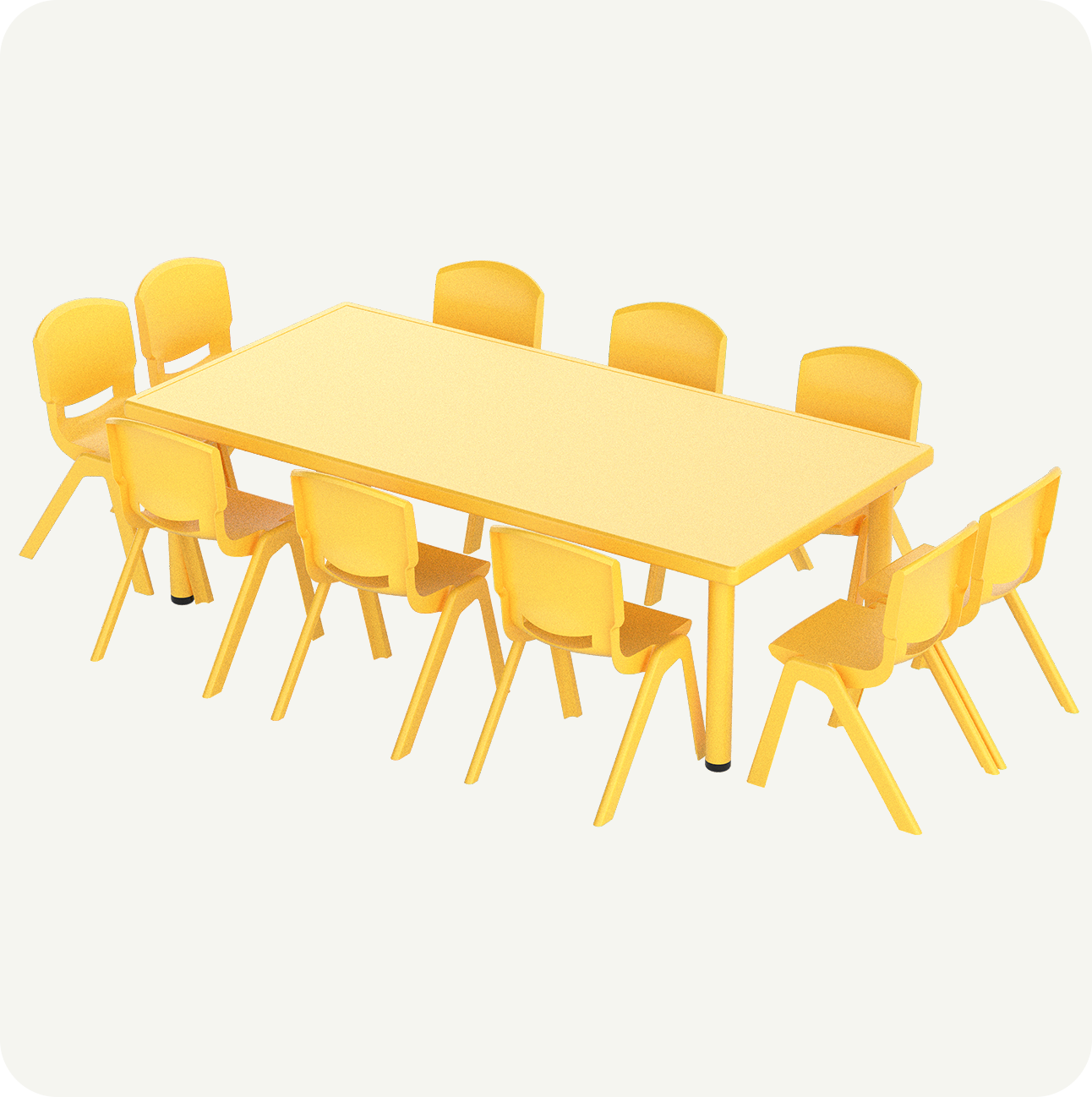 Mesa Infantil Rectangular con 10 Sillas  152x76 cm