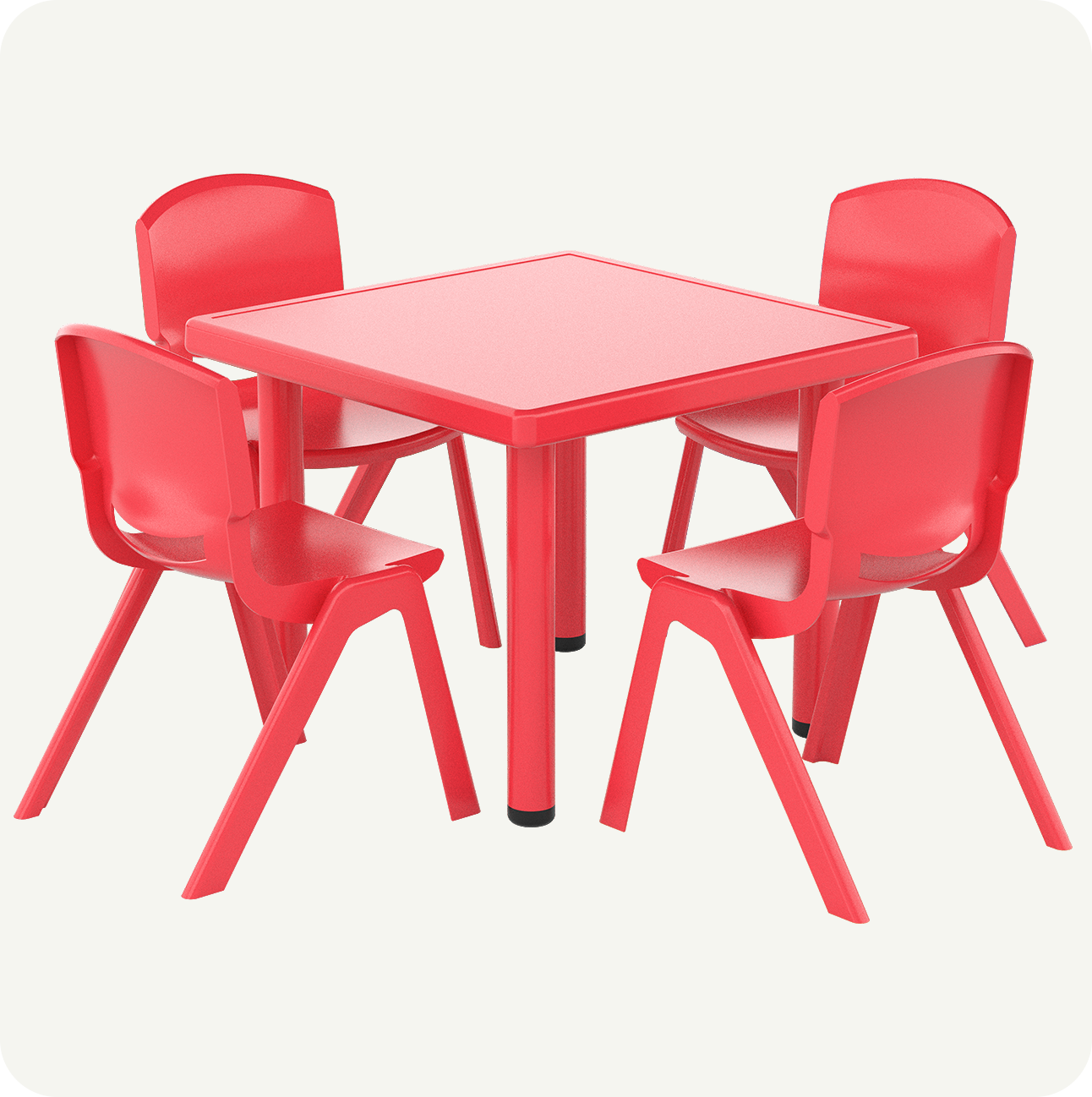 Mesa Cuadrada Infantil con 4 Sillas 60x60 cm