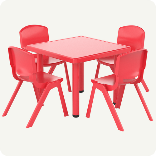 Mesa Cuadrada Infantil con 4 Sillas 60x60 cm