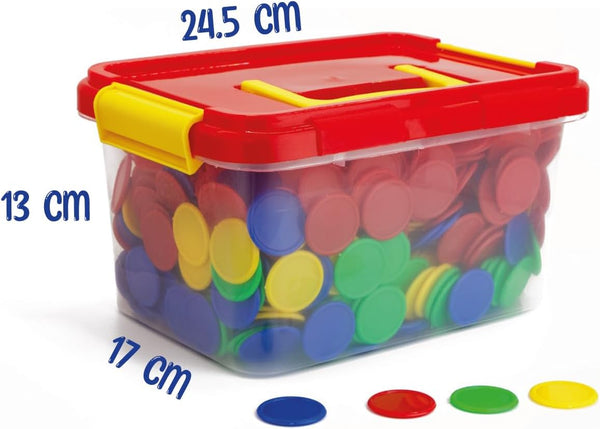 Set de Juego de Mesa de fichas de póker, Juego, Monedas de plástico con 1000 Piezas (4 Colores didácticos)