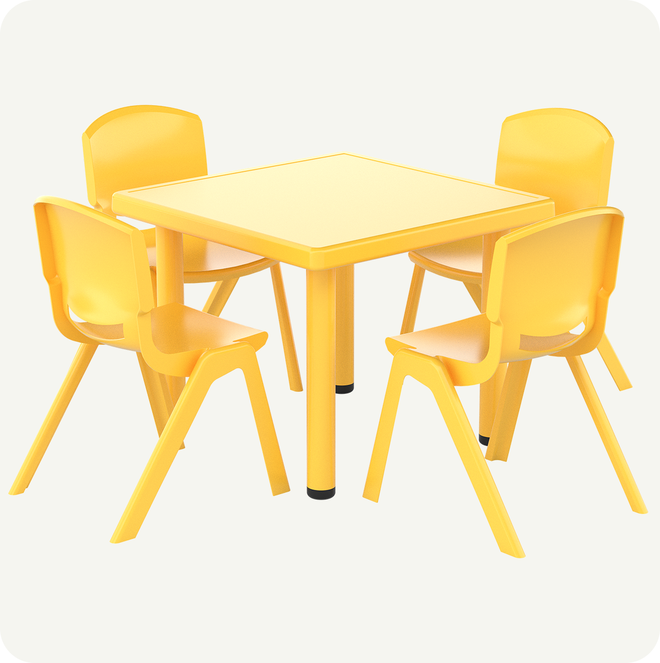 Mesa Cuadrada Infantil con 4 Sillas 60x60 cm