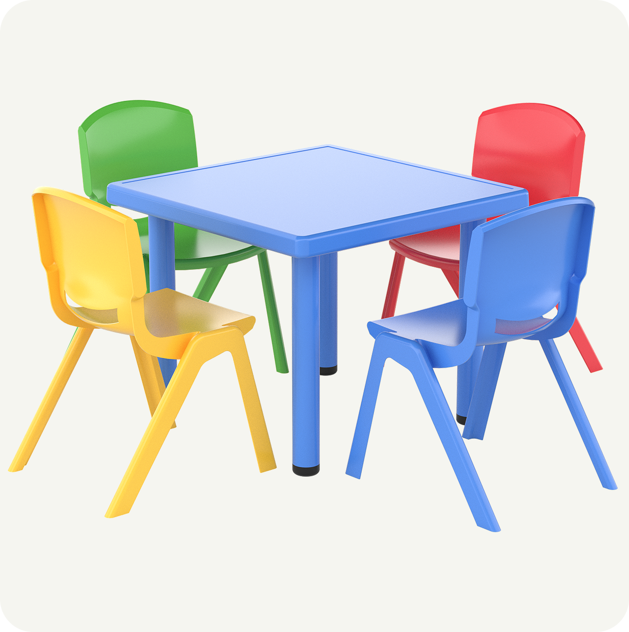 Mesa Cuadrada Infantil con 4 Sillas 60x60 cm