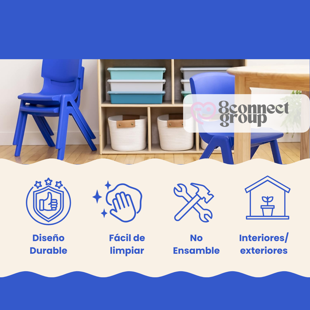 Pack 6 Sillas T2 Infantil Plástico Edad 4 A 7 Años