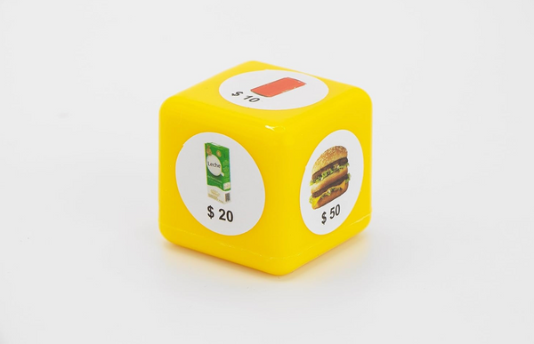 Juego Billetes y Monedas de Fantasía 90 billetes, 240 monedas de plástico y 3 dados.