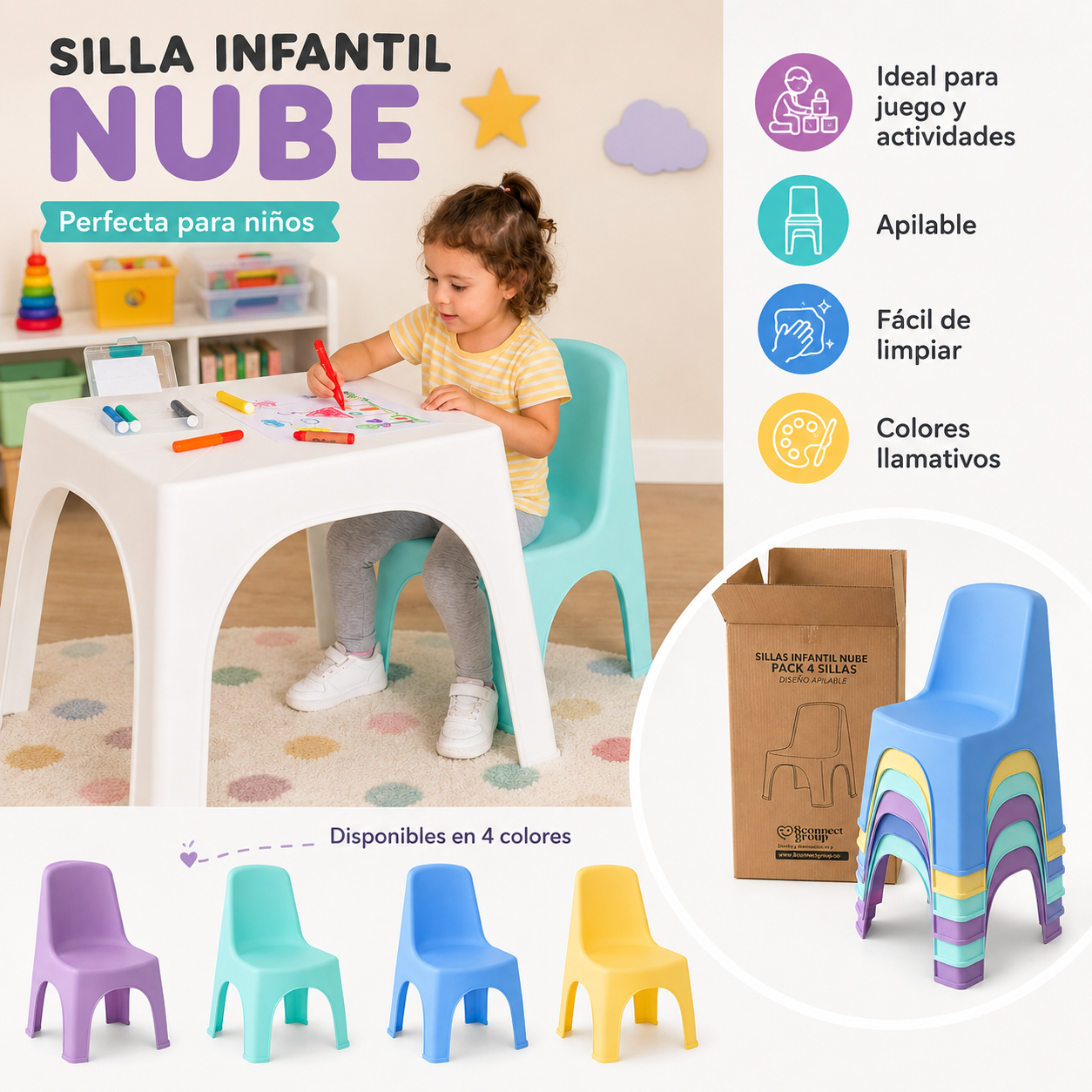 Sillas Nube x4 - Multicolor