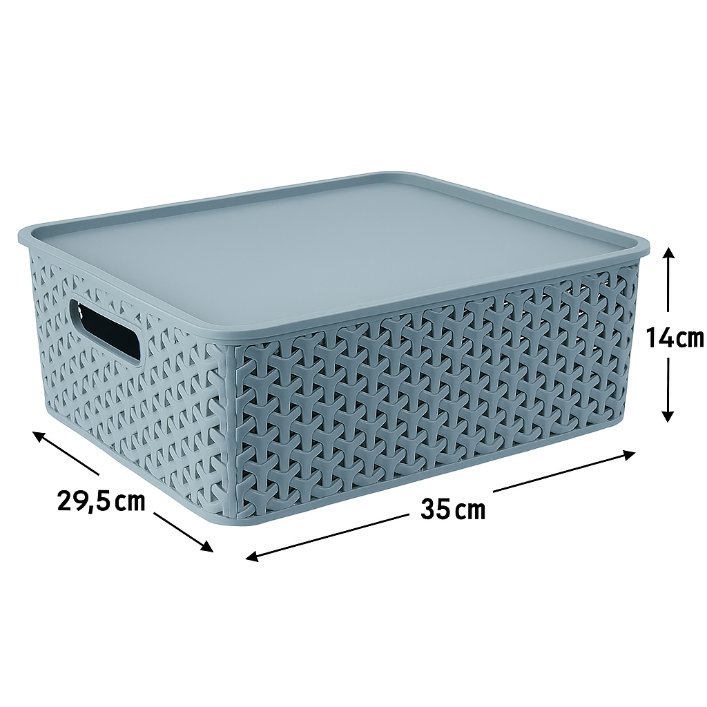 Kit 4 Canastas Nina Grandes con Tapa Apilables