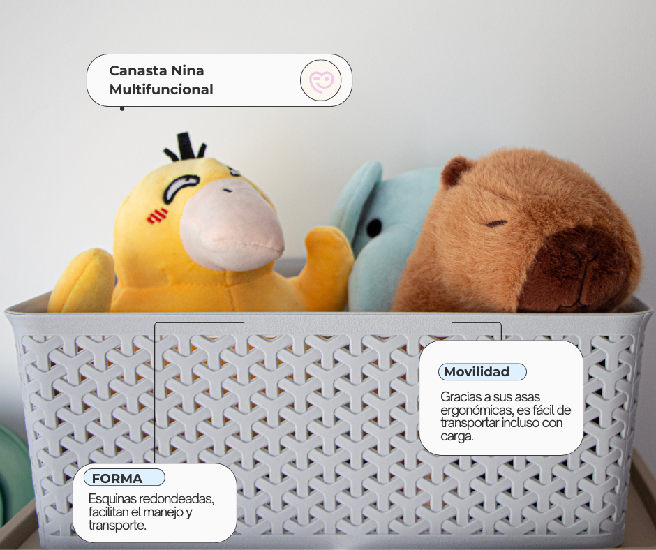 Kit 4 Canastas Nina Grandes con Tapa Apilables