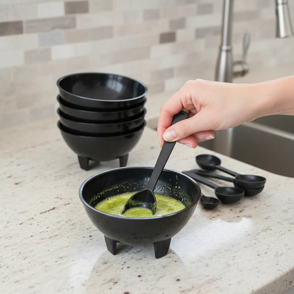 Paquete 24 Piezas Molcajete Y Cuchara De Plastico Resistente Para Fiestas, Eventos o Restaurantes