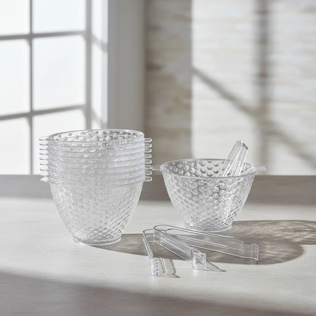 Paquete De Hielera Gotas con Pinzas De Plastico Transparente con 12 Hieleras y 12 Pinzas