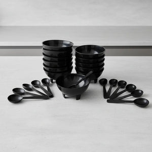 Paquete 24 Piezas Molcajete Y Cuchara De Plastico Resistente Para Fiestas, Eventos o Restaurantes