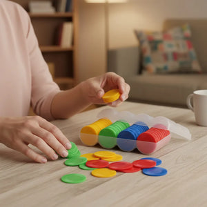 Fichas de póker, fichas de Juego, fichas de plástico para Juegos o para Contar. (100 Piezas)