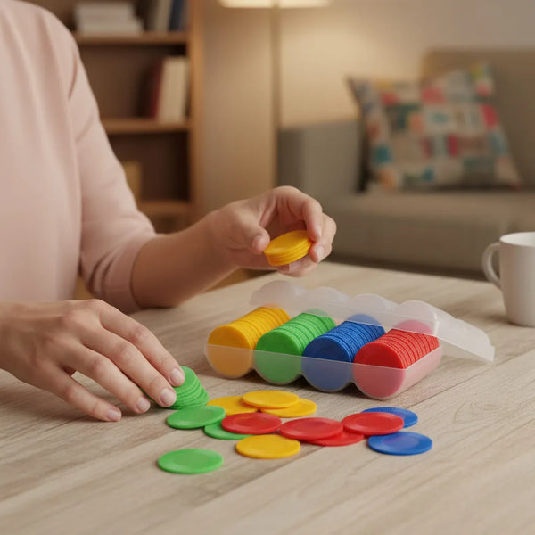 Fichas de póker, fichas de Juego, fichas de plástico para Juegos o para Contar. (100 Piezas)