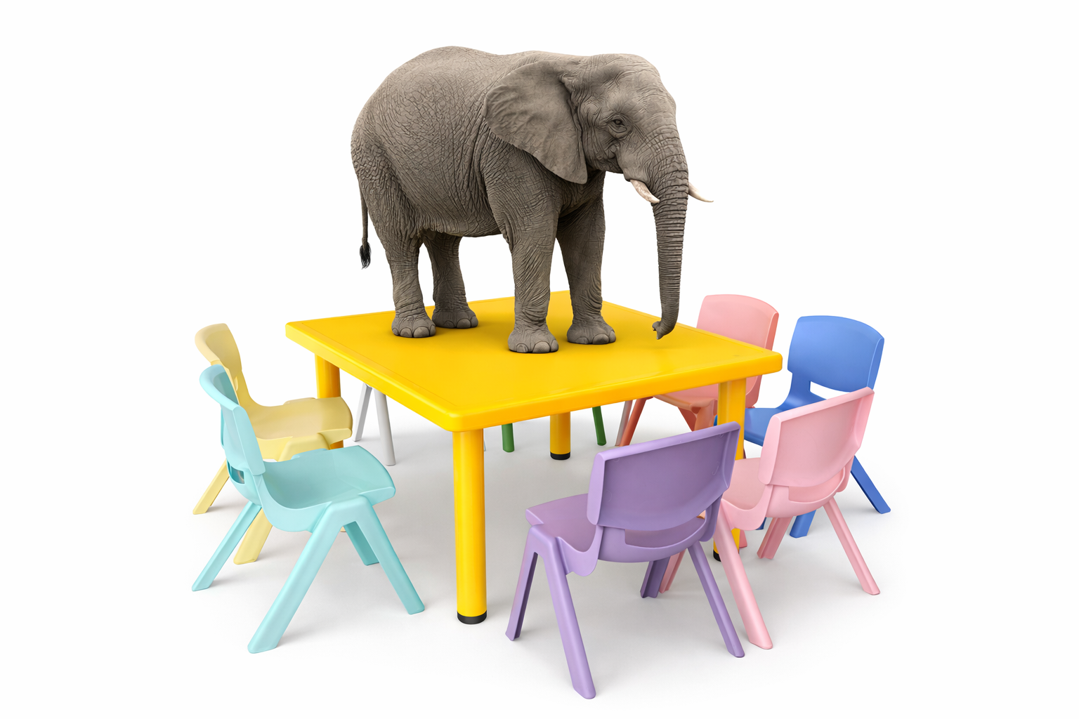 Mesa Infantil Cuadrada 88x88 cm + 8 Sillas Escolar Guardería Plástico Resistente