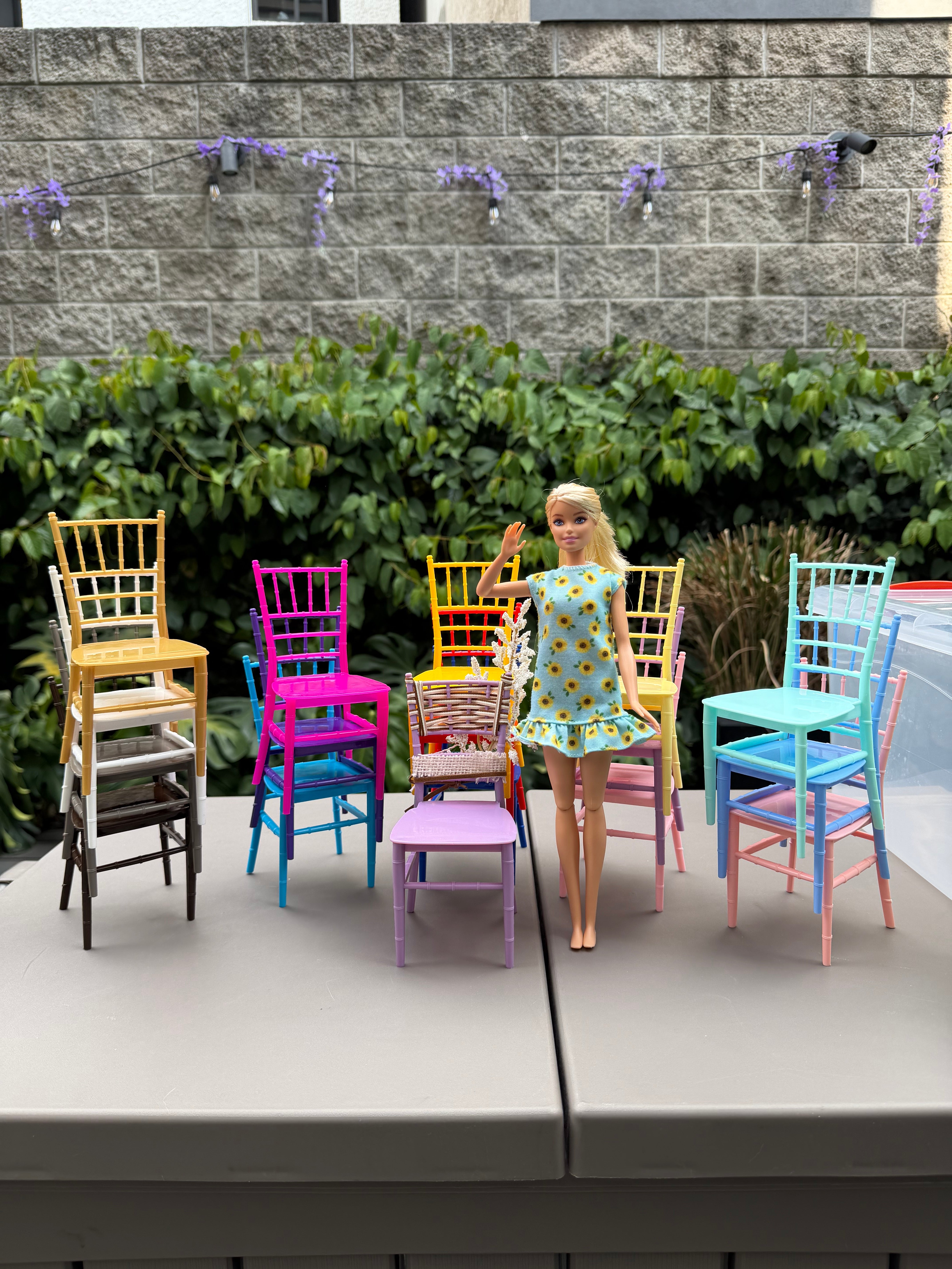 Set de 17 Mini Sillas Tiffany Multicolor