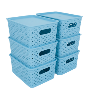 Kit 6 Canastas organizadoras  y 6 Tapas Chicas Nina