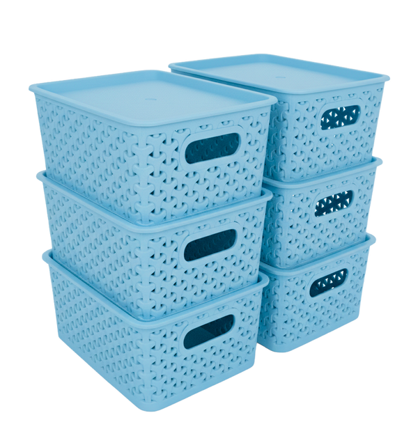 Kit 6 Canastas organizadoras  y 6 Tapas Chicas Nina